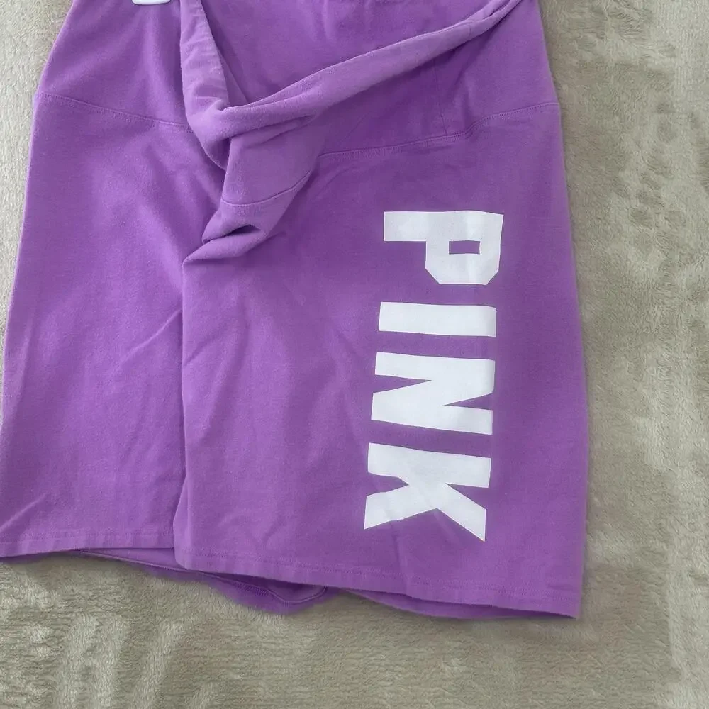 PINK Victoria's Secret Shorts Womens XXL Purple Biker Logo Stretch Activewear